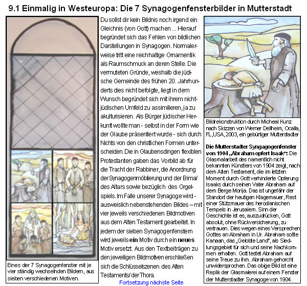 Die virtuelle Rekonstruktion der Mutterstadter Landsynagoge - Einmalig in Westeuropa: Die 7 Synagogenfensterbilder in Mutterstadt